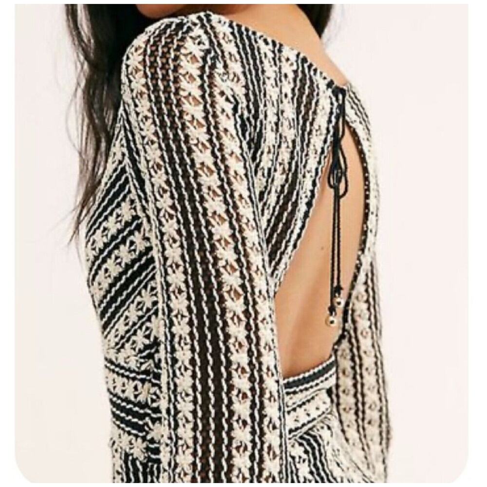Free People Women's Chiara Crochet Open Back Dress Size 4